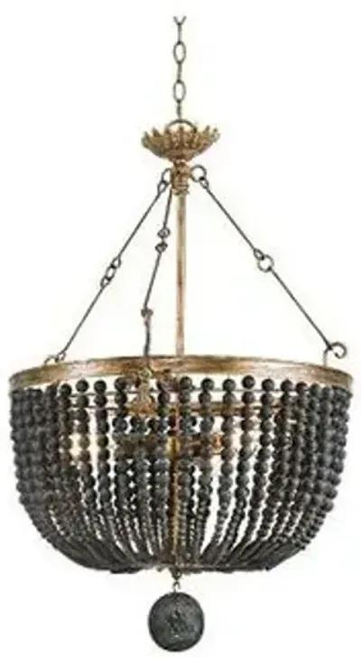 Southern Living Fabian Wood Wood Chandelier - Black - Regina Andrew