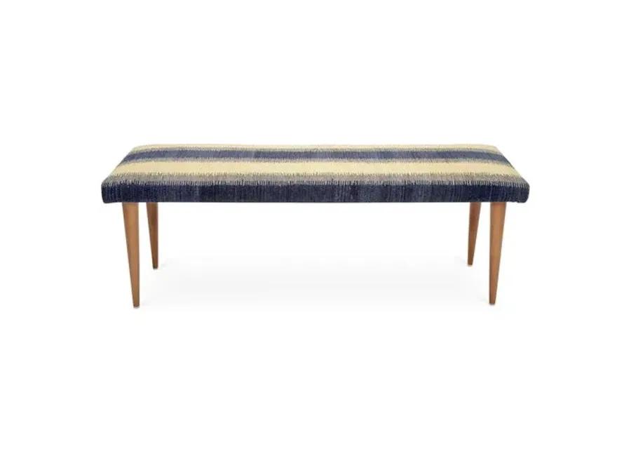 Adolfo Stripe Kilim Bench - Blue - Le-Coterie