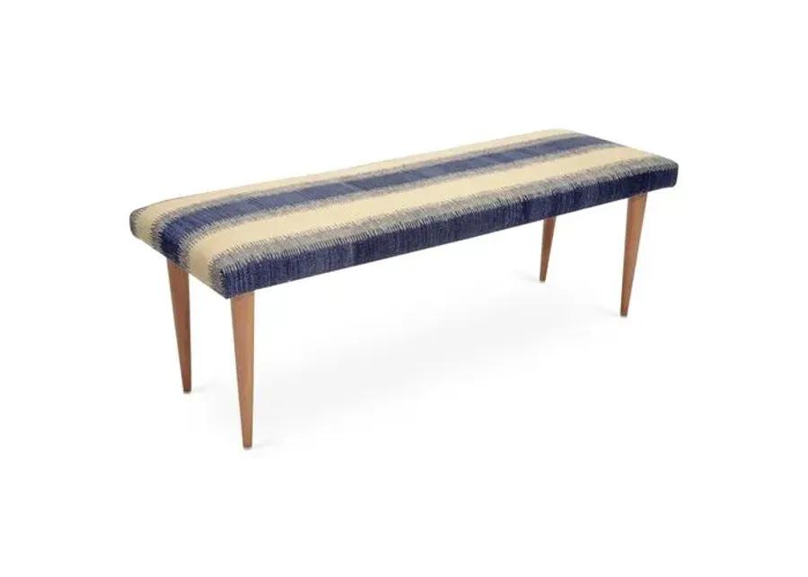 Adolfo Stripe Kilim Bench - Blue - Le-Coterie