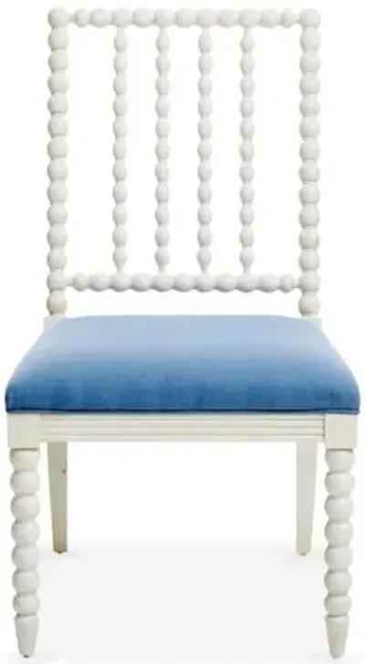 Barton Side Chair - Ivory/Chambray Linen - Blue