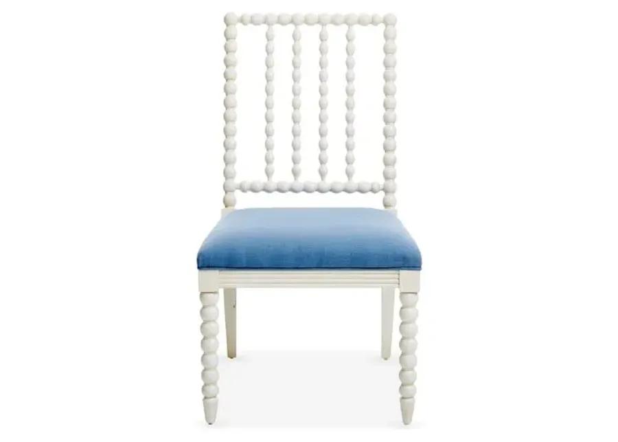 Barton Side Chair - Ivory/Chambray Linen - Blue