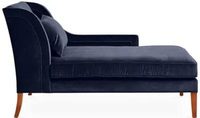 Roslin Right-Facing Chaise - Navy Velvet - Blue - Comfortable, Sturdy, Stylish