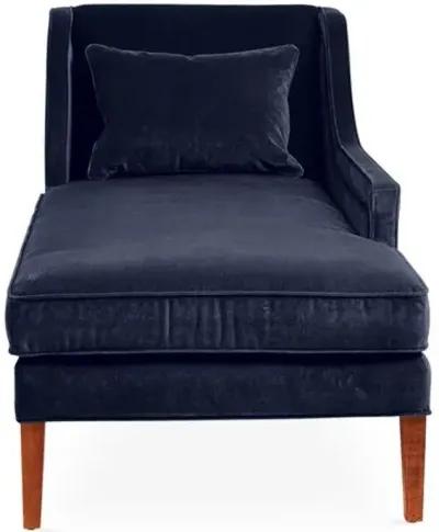 Roslin Right-Facing Chaise - Navy Velvet - Blue - Comfortable, Sturdy, Stylish