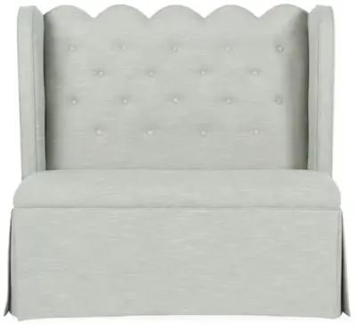 Regina Scallop Banquette - Handcrafted - Gray