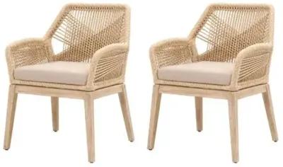 Set of 2 Easton Rope Armchairs - Sand/Light Gray - Beige