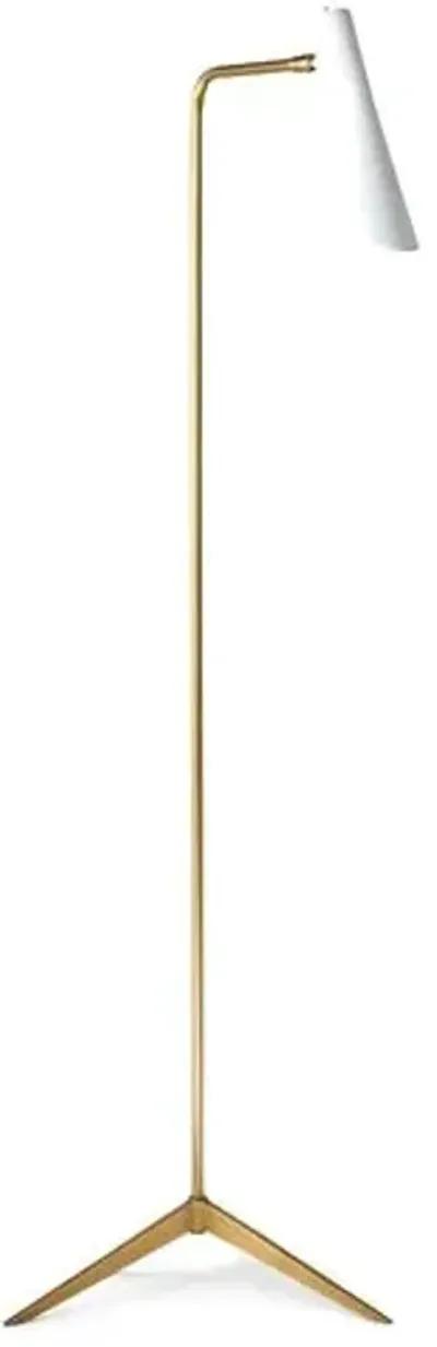 Penelope Floor Lamp - Brass/White