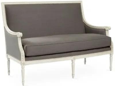 James Settee - Graphite Linen - Handcrafted - Gray