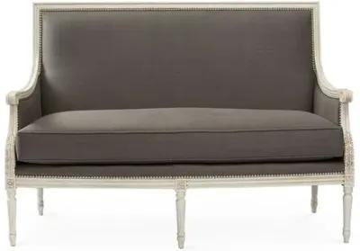 James Settee - Graphite Linen - Handcrafted - Gray