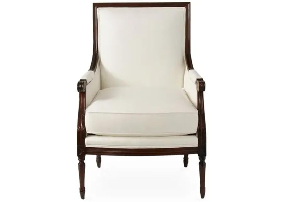 James Accent Chair - White Linen, Comfortable, Durable