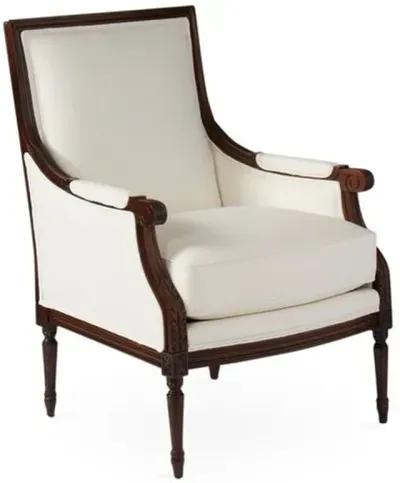 James Accent Chair - White Linen, Comfortable, Durable