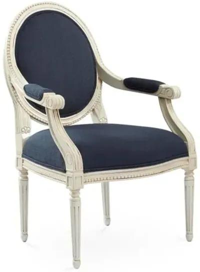 Darcy Armchair - Indigo Crypton - Handcrafted - Blue