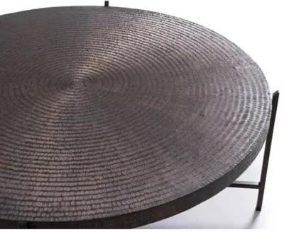 Sanza Round Coffee Table - Antique Copper - Brown