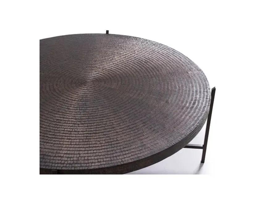 Sanza Round Coffee Table - Antique Copper - Brown