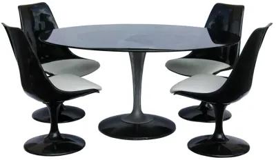 1960s Knoll-Style Dining Set - 5 Pcs - Something Vintage - Black