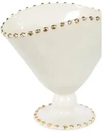 Button Small Vase - Cream/Gold - Bradburn Home