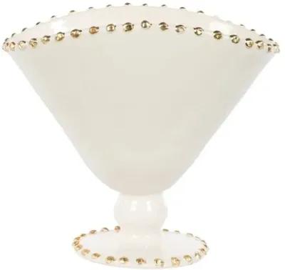 Button Small Vase - Cream/Gold - Bradburn Home