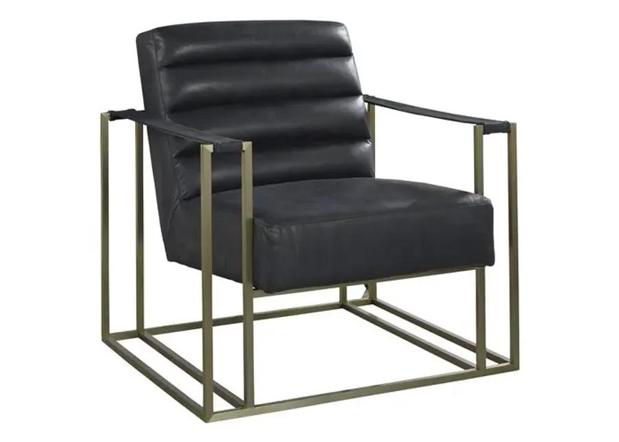 Jensen Accent Chair - Black Leather, Comfortable, Durable