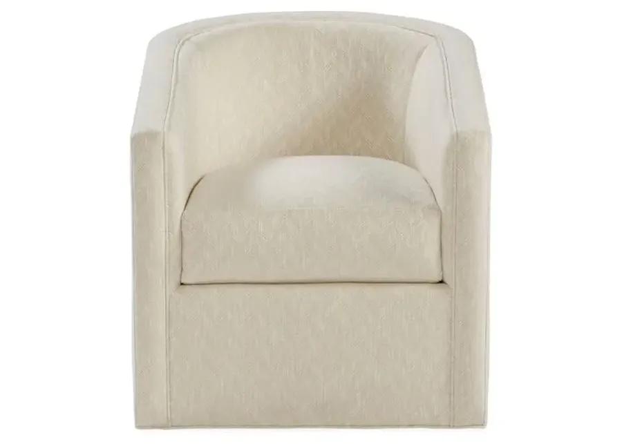 Monica Swivel Club Chair - Parchment Crypton - Miles Talbott - Hancrafted in the USA