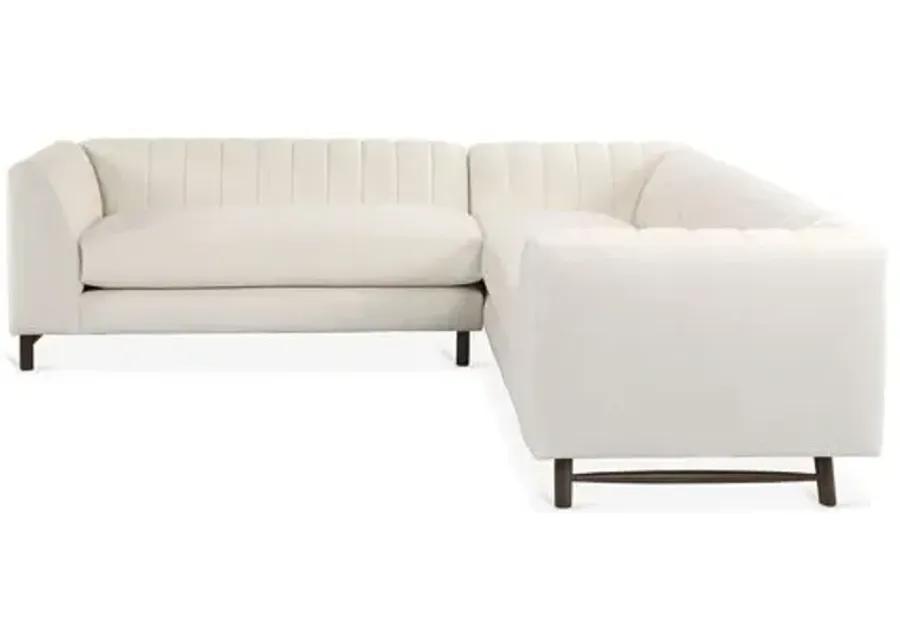 Alden Linen Sectional - White