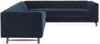 Alden Velvet Sectional - Blue