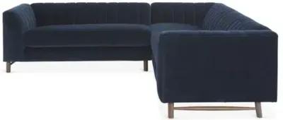 Alden Velvet Sectional - Blue