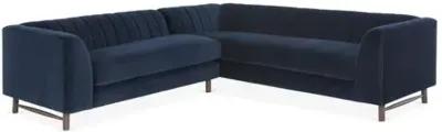 Alden Velvet Sectional - Blue