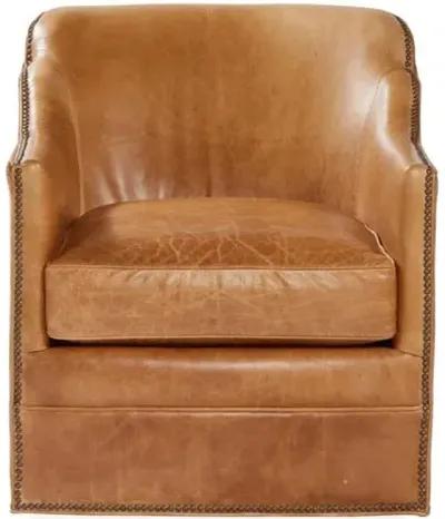 Hughes Swivel Chair - Camel Leather/Hide - Massoud