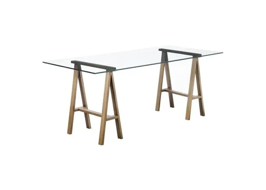 Brady Desk - Brushed Brass - Gold