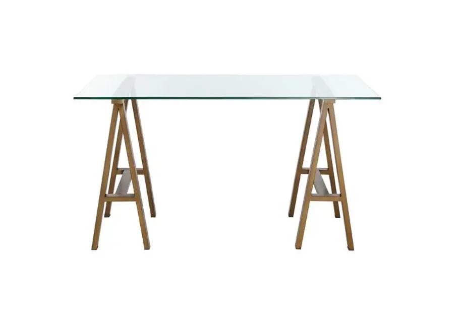 Brady Desk - Brushed Brass - Gold