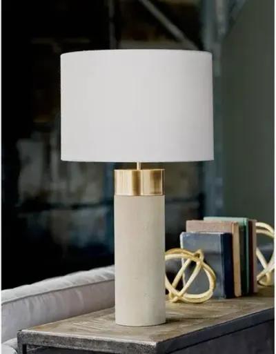 Harlow Cylinder Table Lamp - Ivory/Gray - Regina Andrew