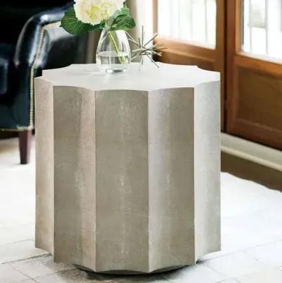 Marilyn Faux-Shagreen Side Table - Ivory/Gray - Regina Andrew