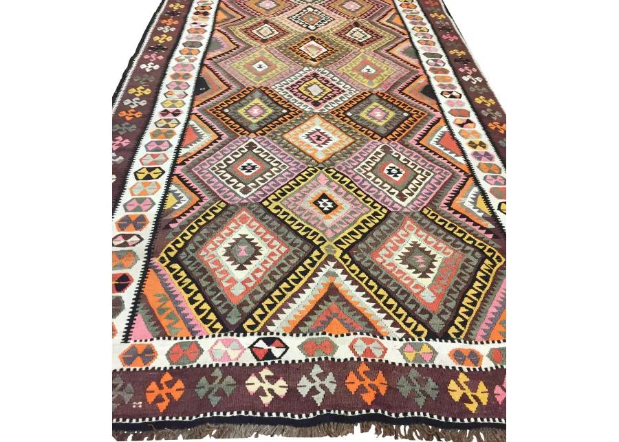 Turkish Kilim Runner - 5'9" x 14'7" - red