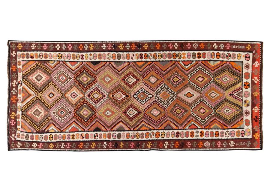 Turkish Kilim Runner - 5'9" x 14'7" - red