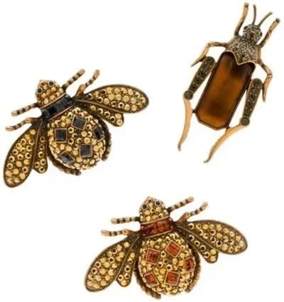 Jeweled Insect Clip Ornaments - Silver - Joanna Buchanan