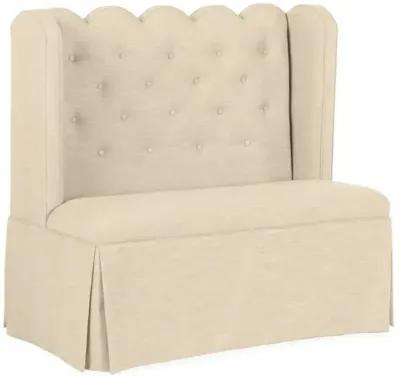 Regina Scallop Banquette - Handcrafted - Beige