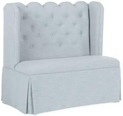 Regina Scallop Banquette - Handcrafted - Blue