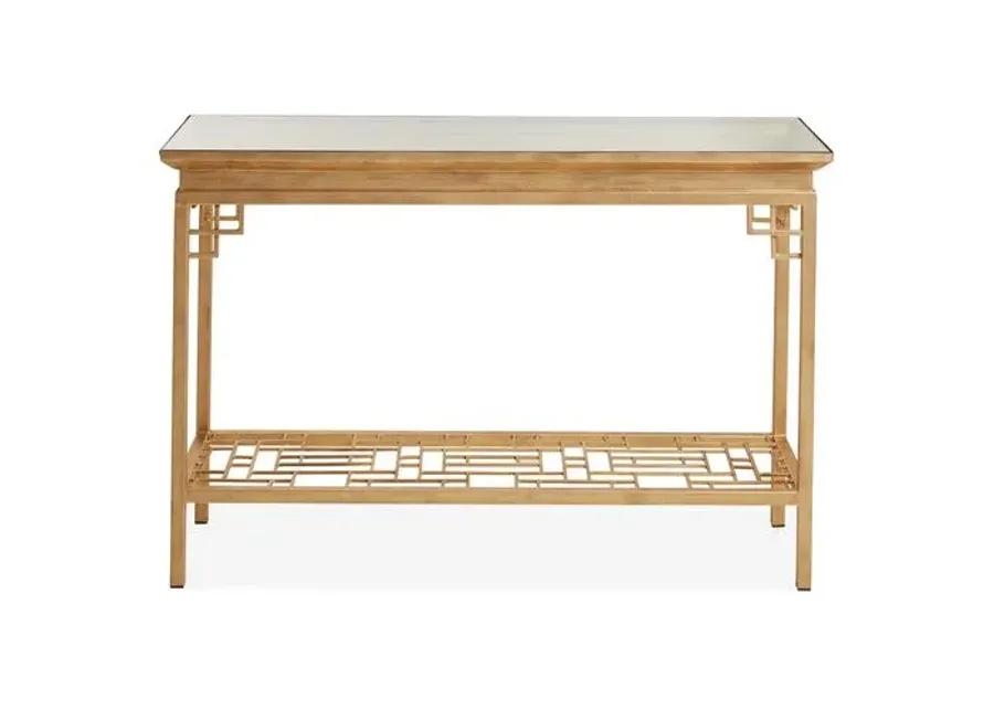 Larkspur Console - Antiqued Gold