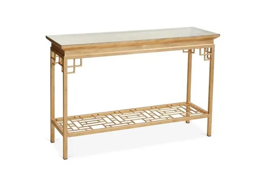 Larkspur Console - Antiqued Gold