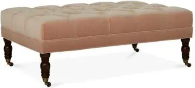 Anna Cocktail Ottoman - Velvet - Miles Talbott - Handcrafted - Pink