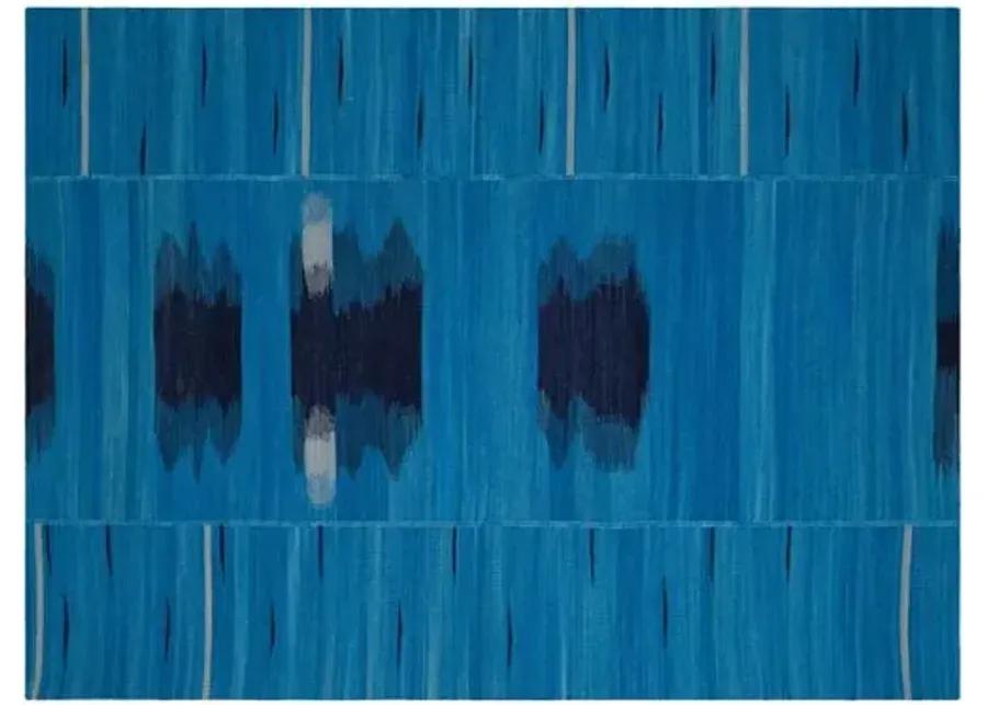 Ertel Flat-Weave Rug - Blue/Black - Blue