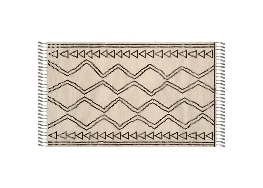 Mulvey Hand-Knotted Rug - Ivory/Black - Beige - Beige