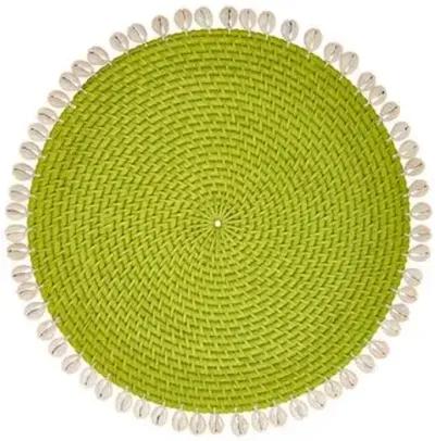 Set of 4 Shelby Place Mats - Green/Ivory - Mode Living