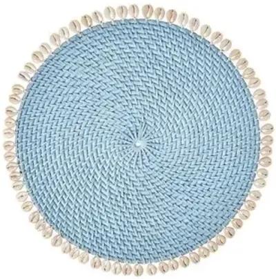 Set of 4 Shelby Place Mats - Light Blue/Ivory - Mode Living