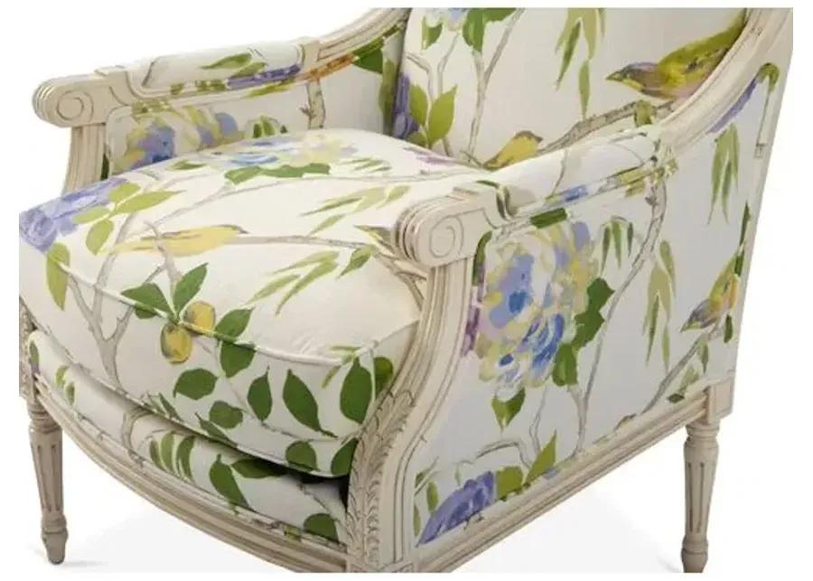 James Accent Chair - Lemon/Bird Floral - Ivory, Comfortable, Durable