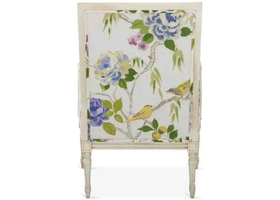 James Accent Chair - Lemon/Bird Floral - Ivory, Comfortable, Durable