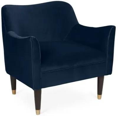 Alexander Accent Chair - Velvet - Kim Salmela - Handcrafted - Blue, Comfortable, Durable, Velvet Upholstery