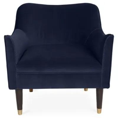 Alexander Accent Chair - Velvet - Kim Salmela - Handcrafted - Blue, Comfortable, Durable, Velvet Upholstery