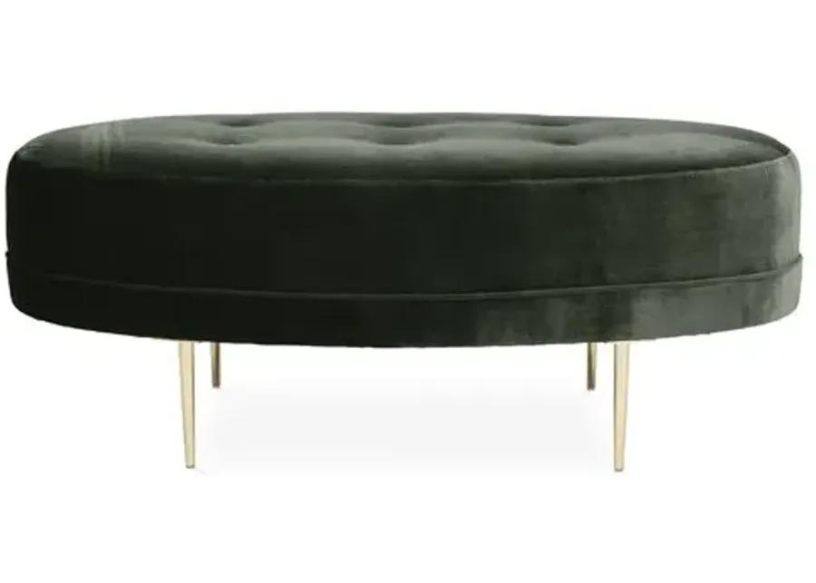 Avalon Cocktail Ottoman - Velvet - Kim Salmela - Handcrafted - Black