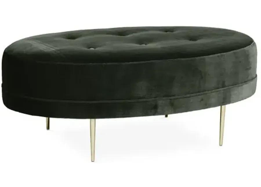 Avalon Cocktail Ottoman - Velvet - Kim Salmela - Handcrafted - Black