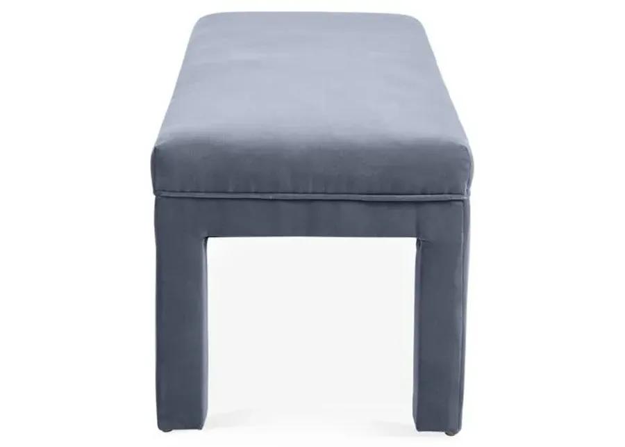 Brittany Bench - Velvet - Kim Salmela - Handcrafted - Gray